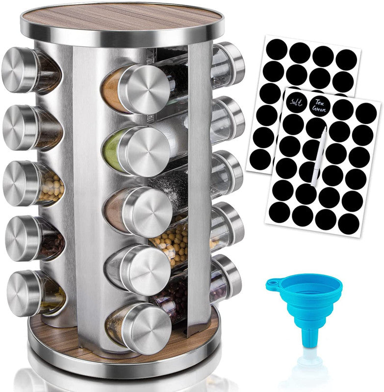 Rotating Spice Rack Organizer - 20 Jars