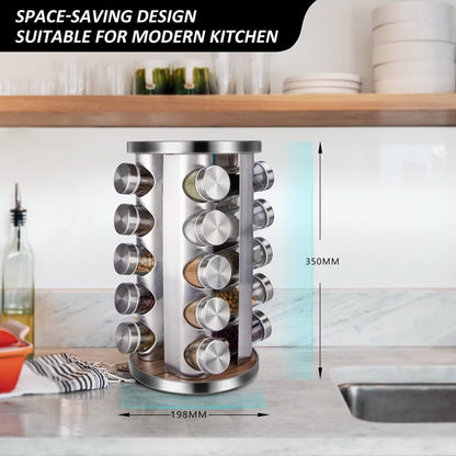 Rotating Spice Rack Organizer - 20 Jars