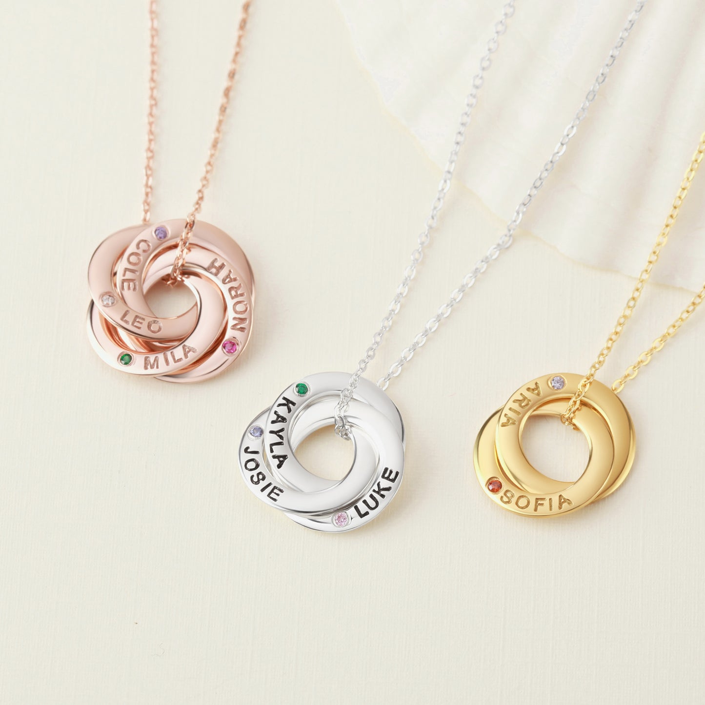 Necklace With Kids Names & Birthstones